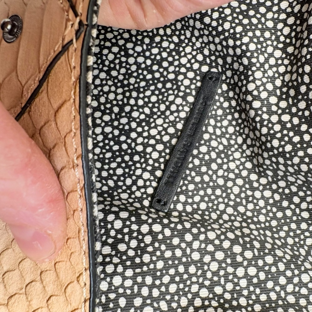 Loeffler Randall Snakeskin Python Embossed Tan Le… - image 5